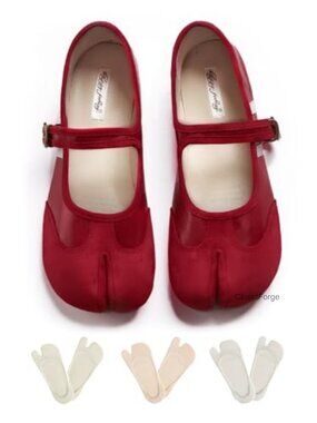 Geerta Tabi Mary Janes Women's Flats Shoes Orthopedic Split Toe Low Top Cute